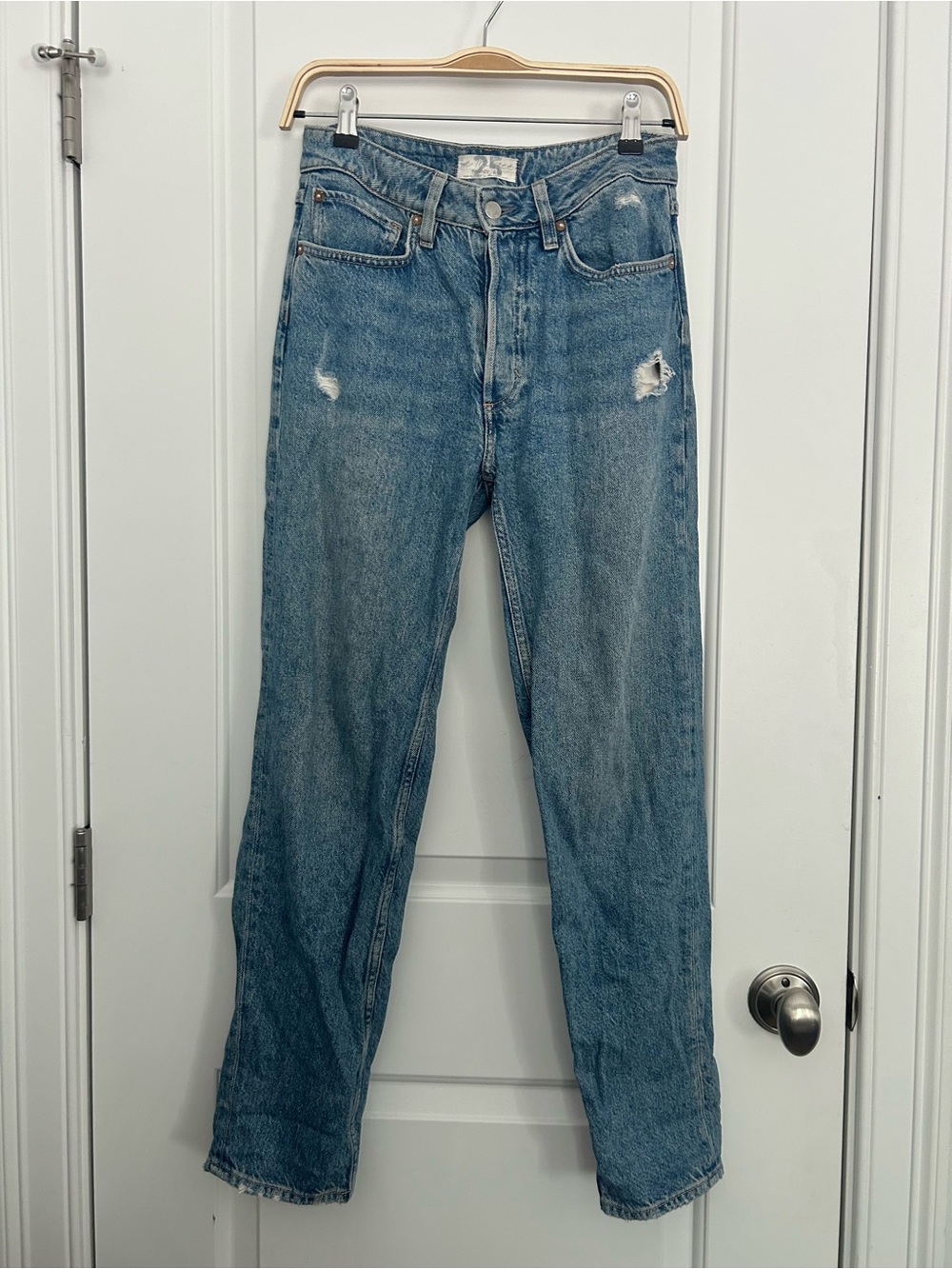 Free People Jeans Slim Leg High Waisted Mom Jeans Size 25 - Picture 1 of 6